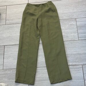 Dana Buchman Olive Green Straight-Leg dress Pants